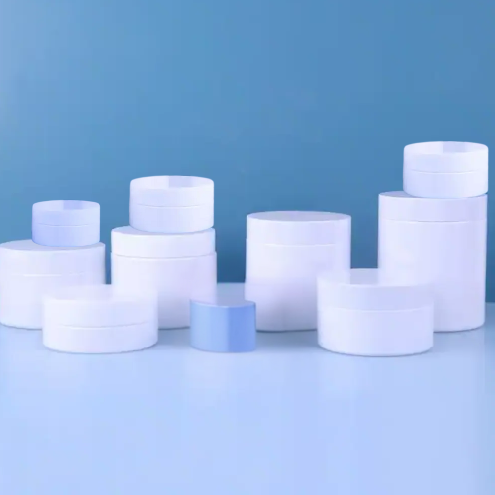 80ml 200ml 250ml 350ml Cosmetic Packaging White Container and White Lids Plastic Cream Pet Jar in Plastic Vietn
