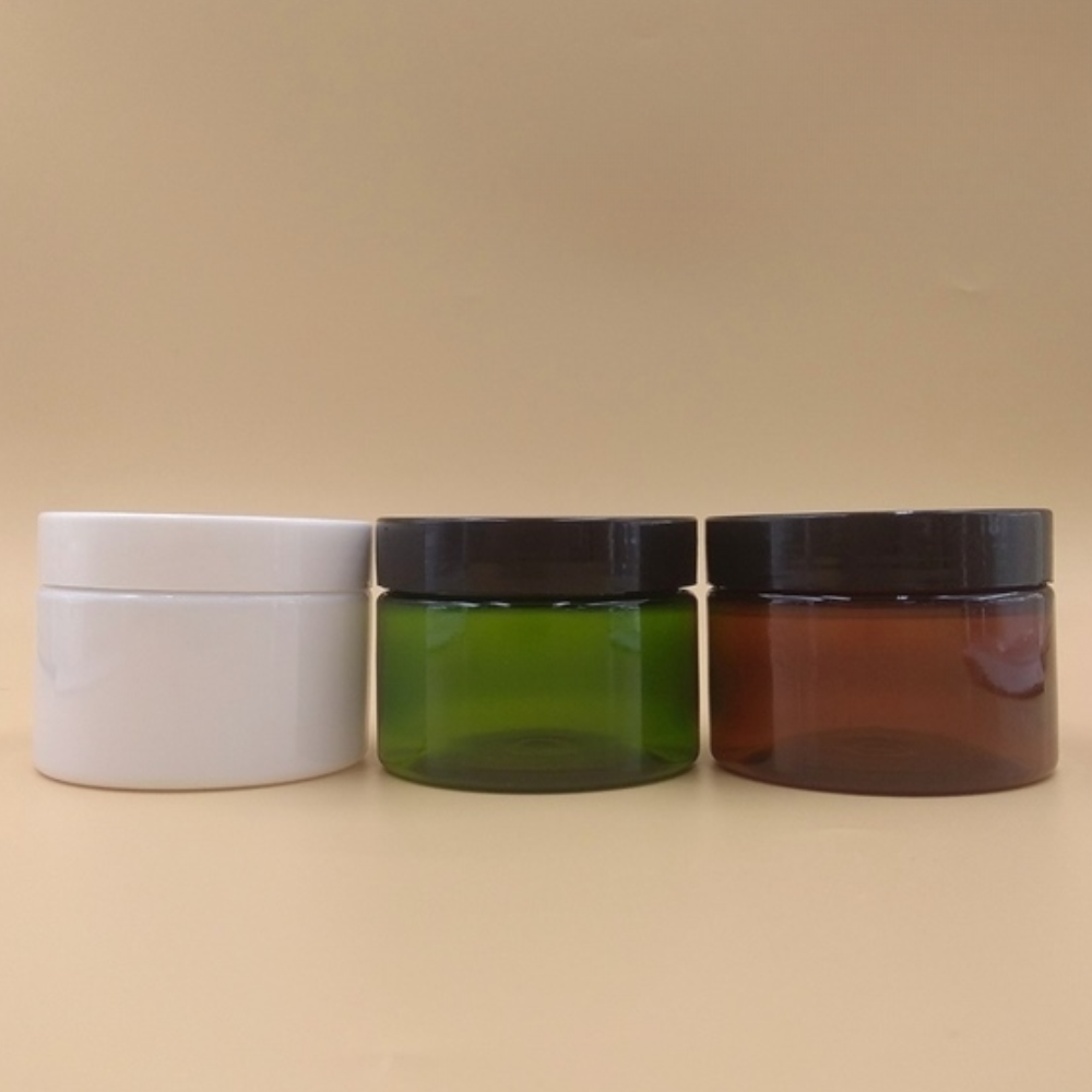 Green PET 100ml Soft Cosmetic Plastic Packaging Jar Container for Body Scrub Butter Hair Conditioner