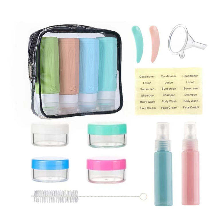 New Arrival Silicone Travel Toiletry Bottle Set Leak Proof Travel Shampoo Bottle Pack 100 ml Travel Bottle Kit