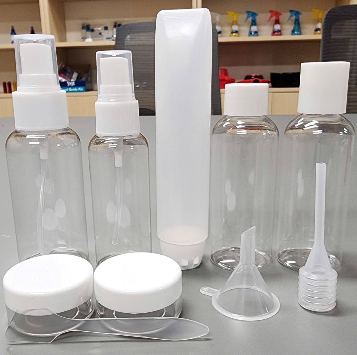 Travel Kit Empty Plastic Refilled Shampoo Lotion Liquid Bottles Refillable Plastic Kit for Airplane Use