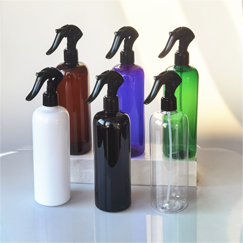 300ml black plastic PET bottle trigger sprayer lotion pump cap and fine mist sprayer for cosmetic cleansing and food use