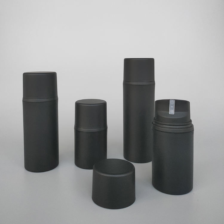 Wholesale Stock 30ml 50 ml 80ml 100ml 120 ml 150ml 1oz 4 oz Empty Plastic pp Matte Black Airless Pump Bottle