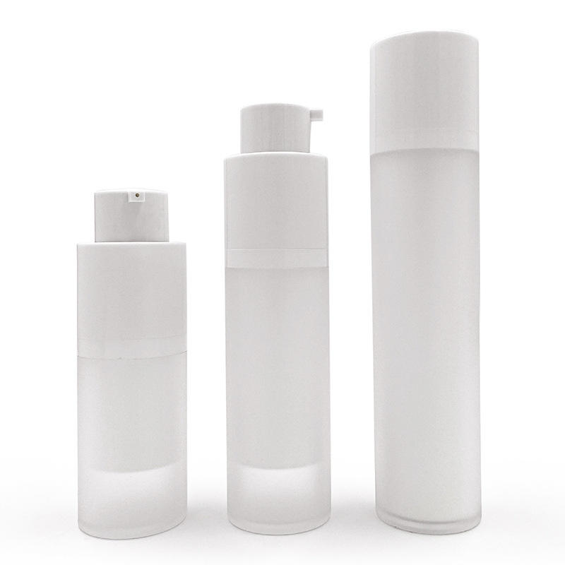 Cosmetic Airless Bottle 15 ml 30 ml 50 ml White Frosted Pump Airless Bottle