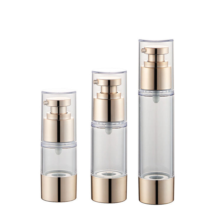 Empty 15ml 30ml 50ml Transparent Refillable Plastic Cosmetic Packaging Bottle Airless Lotion Pump Bottle
