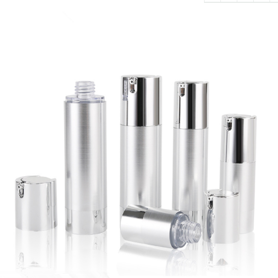 Silver Airless  Pump Bottle 15ml 30ml 50ml