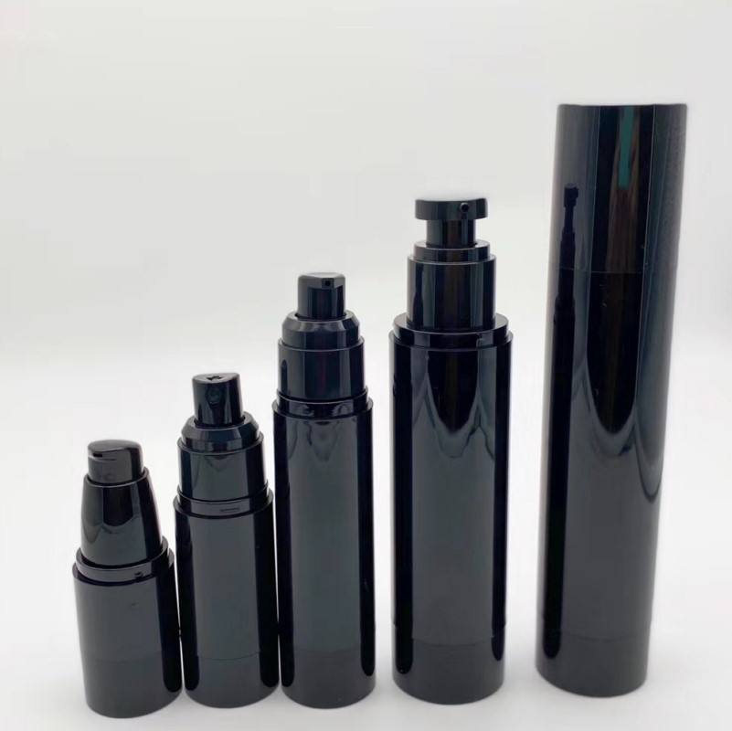 Wholesale 15ml 30ml 50ml 80ml 100ml 120ml High Grade AS Black Vacuum Bottle Airless Bottle Fine Mist Spray Bottle and Lotion