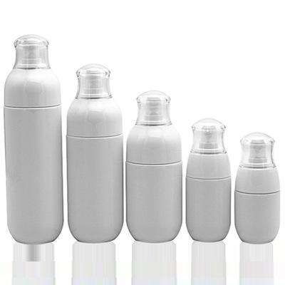 Luxury White Round PETG Cosmetic Bottle Travel Set Empty Plastic Bottles with Pump Sprayer Seal