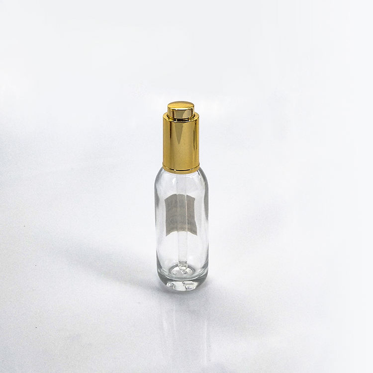 15ml Round Shape Acrylic Airless Lotion Glass Bottle with Gold Pump Cap Convenient Sealing Type Pump Sprayer