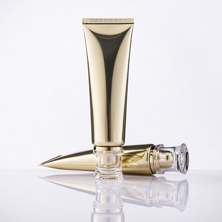 Stock Luxury 50ml Shiny Gold ABL Hand Cream Soft Tube Sunscreen Squeezable Tube Custom Label