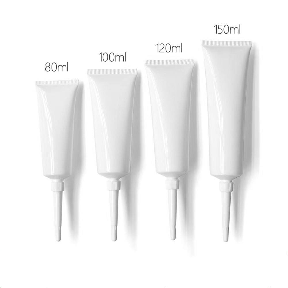 80ml Soft Cosmetic Squeeze Tube Packaging 30ml-150ml Glossy White Plastic Tube with Sharp Screw Cap for Paint Engine Oil
