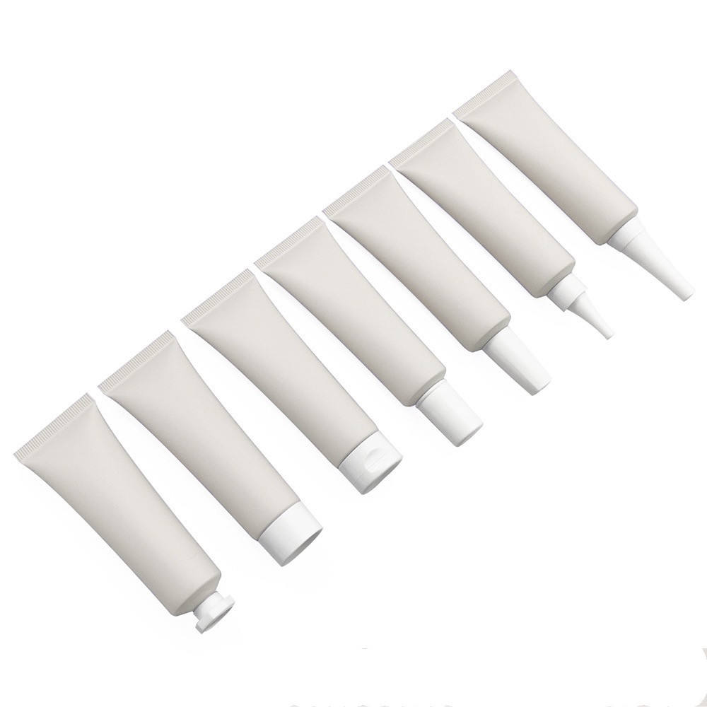 35g Light Grey Soft Tube for Face Mask Makeup Tools Cosmetics Squeeze Gold/Silver Acrylic Lid Plug for Eye Cream Application