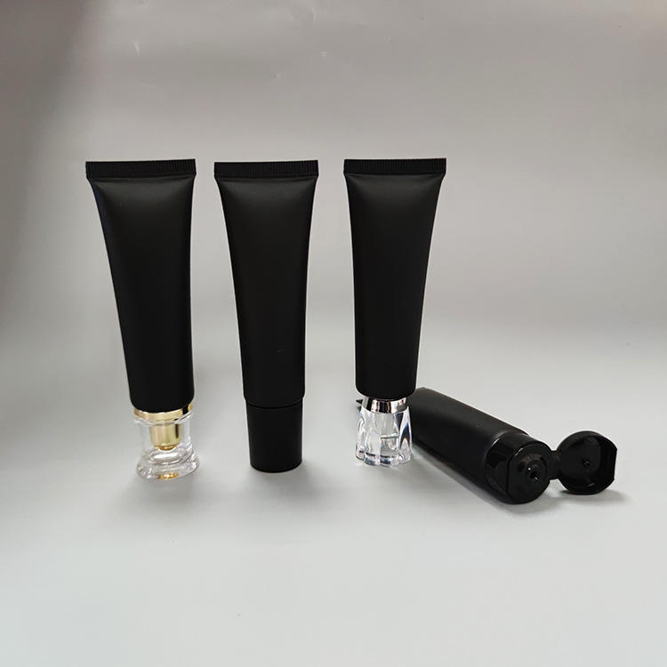 30ml Frosted Matte Black PE Soft Tube for Skin Care Cosmetics Eye Cream Packaging Bottle with for Essence Milk Isolation Cream
