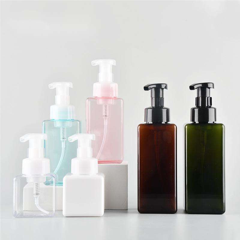 450ml Clear Plastic Mousse Foam Pump Bottle Facial Cleanser Shampoo Refillable Dispenser Plastic Bottle Travel Container