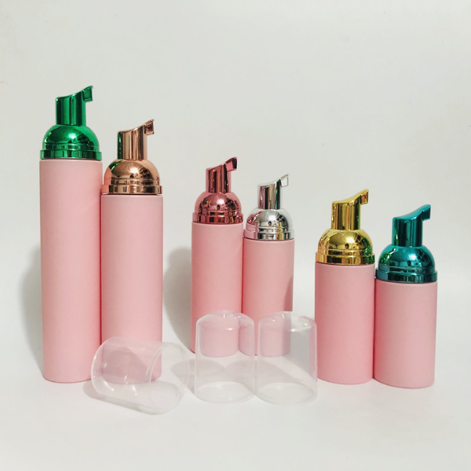 50ml 60ml Empty Facial Foaming Pink God Plastic Lash Shampoo Bottles Eyelash Extension Soap Foam Pump Cleanser Set Foam Bottle