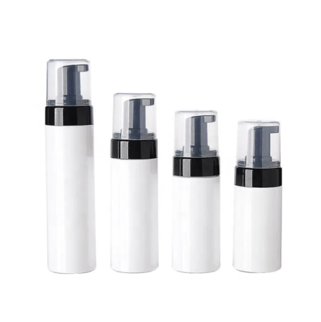 Hot Selling 100ml 200ml PET Foam Pump Bottles Custom Logo Cylinder for Personal Care Cosmetics for Shampoo Shower Gel Packaging