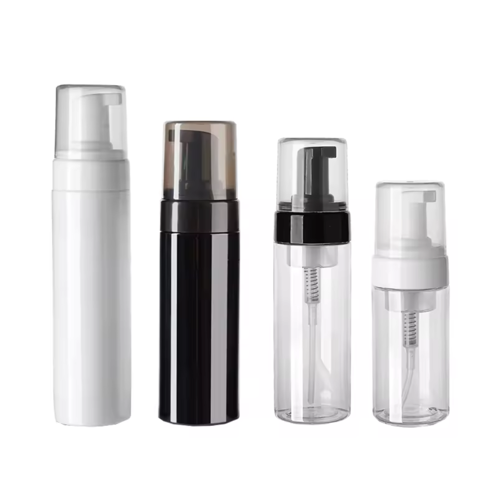 Hot Selling Hot Items Foam Bottle 100ml 150ml 200ml PET Plastic Cosmetic Packaging for Face Cleanser Foaming Mousse Pump Bottle