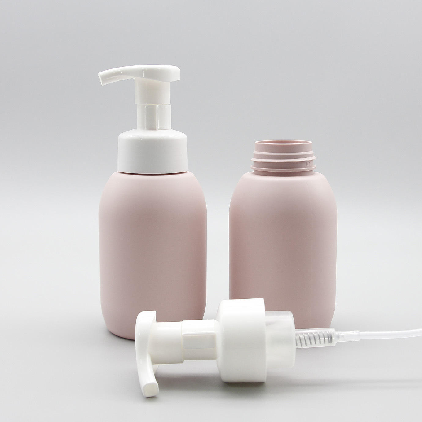 Customizable Foam Bottle for Facial Cleanser PET Pink Cleansing Mousse Bottle 500ml Pressure Type Foam Hand Sanitizer Bottle