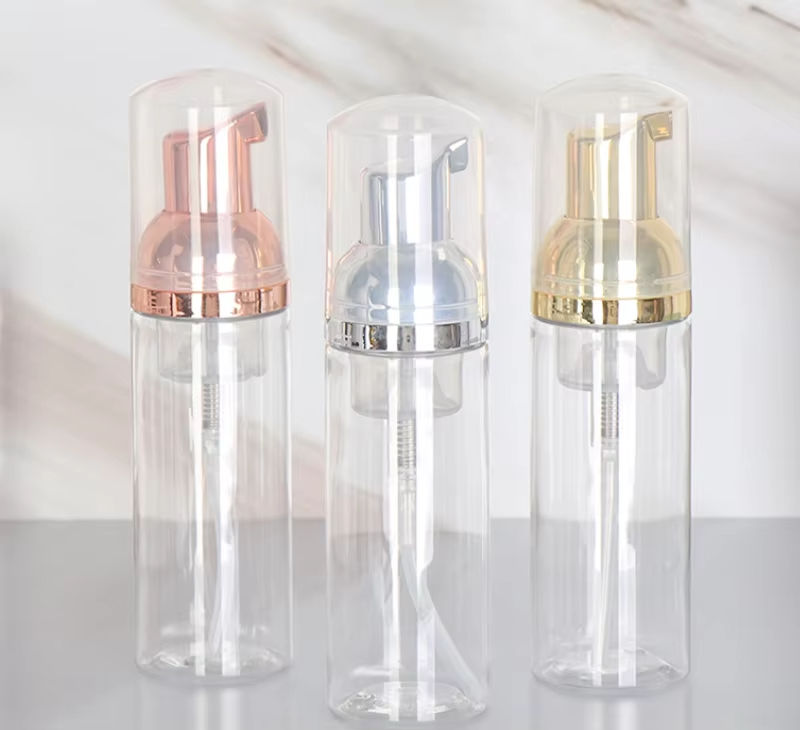 Foaming Bottle 30ml 50ml 2oz 80ml 100ml PET Cosmetic Soap Dispenser Rose Gold White Sliver Foam Pump Bottle