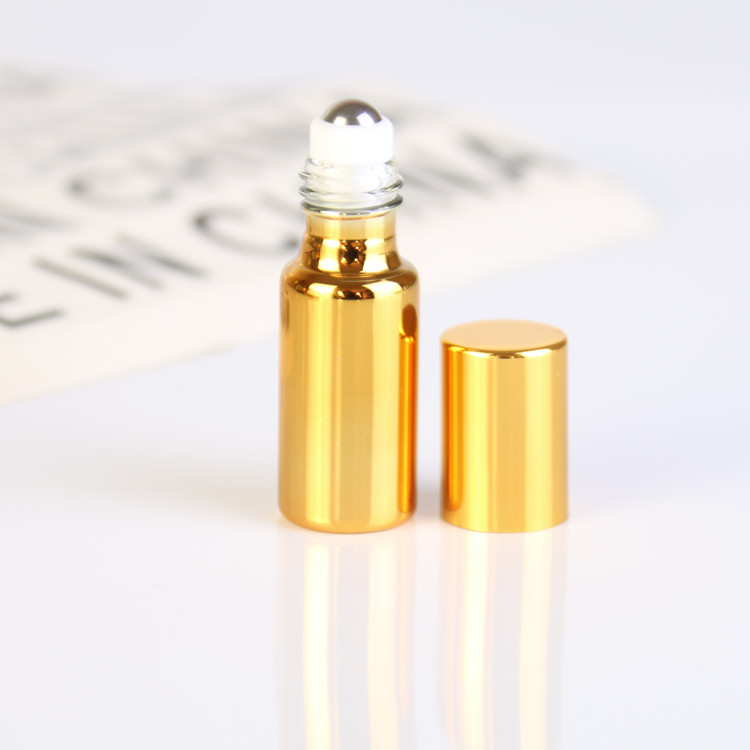 High Quality 5ml & 10ml Roll-On Essential Oil Glass Bottles with Steel Metal Roller for Ball Perfume Fragrance Oil Roller Bottle