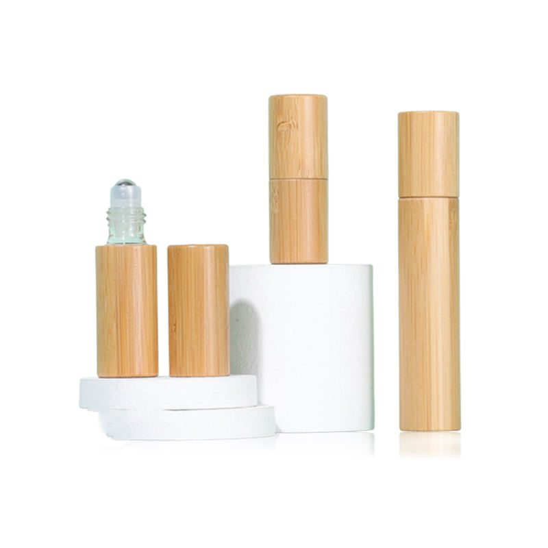 High Quality Perfume Glass Bottle 3ml 5ml 10ml Bamboo Wood  Roller Bottle