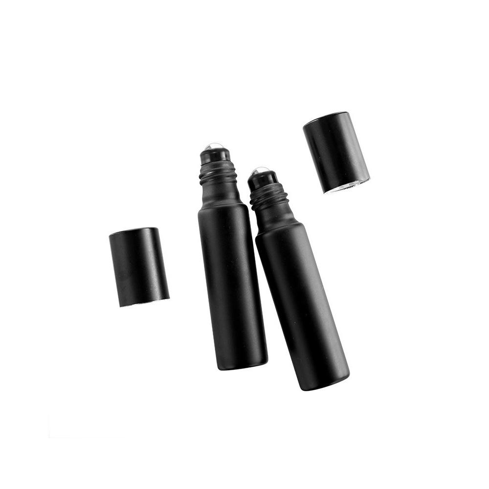 Hot Sale 10ml Thick Bottom Matte Black Roll on Essential Oil Bottle Perfume Glass Roller Bottle