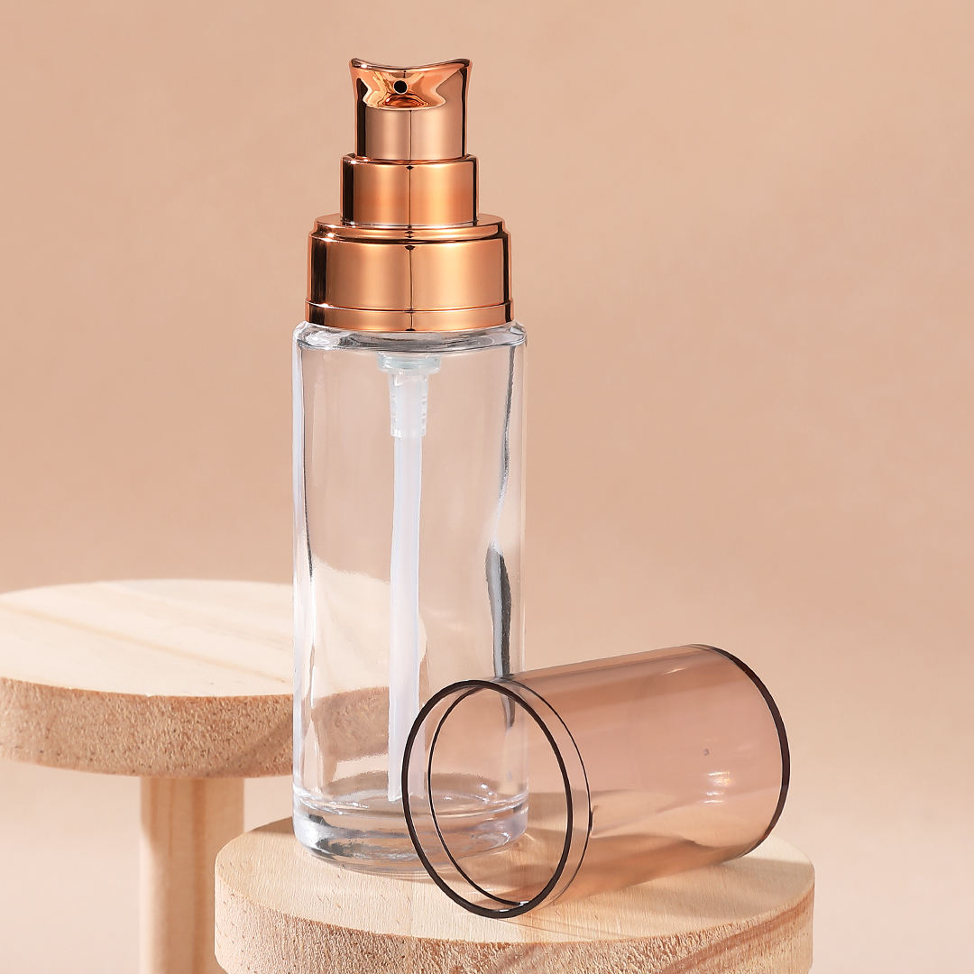 30ml Foundation Bottle Lotion Luxury Custom Pump Bottle Packaging Cosmetic Glass Bottle