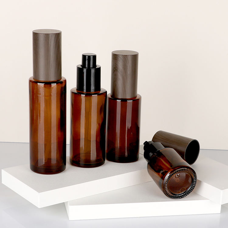 Good Price 80ml 100ml Round Lotion Airless Pump Bottle Spray Pump Bottles Glass Cosmetic Bottles