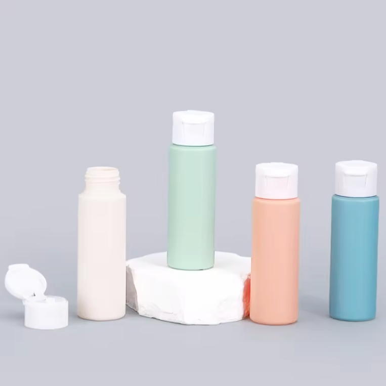 High Quality 50ml Plastic Empty Hair Care Lotion Conditioner Shampoo Shower Gel Bottles With White Disc Cap Smooth Top