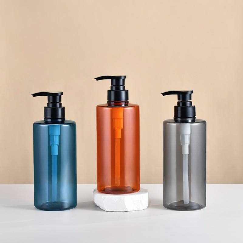 High Quality PET Shampoo Body Wash Lotion Pump Bottle Plastic Round Bottle 300ml 500ml Skin Care Packaging