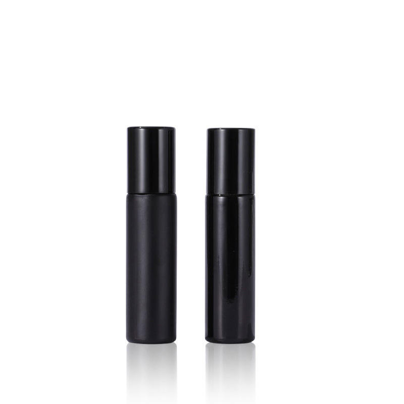 In Stock 10ml Eco-Friendly Black Glass Roll-On Bottle with Secure Seal for Essential Oil Spray Lotion Pump