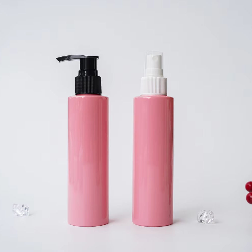 PET Bottle 150ml classic flat shoulder empty cylinder pet shampoo lotion bottle containing toner, facial cleanser
