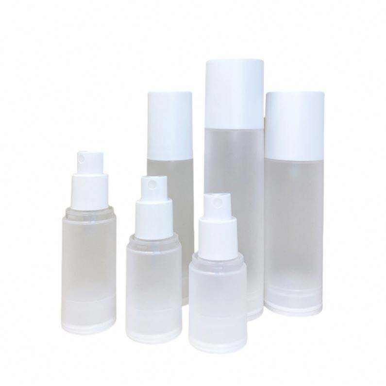 Stock 15ml-100ml Airless Pump Skin Care Lotion Bottles Spray Bottle for Clear Frosted Matte Plastic Bottles with Matte Lid