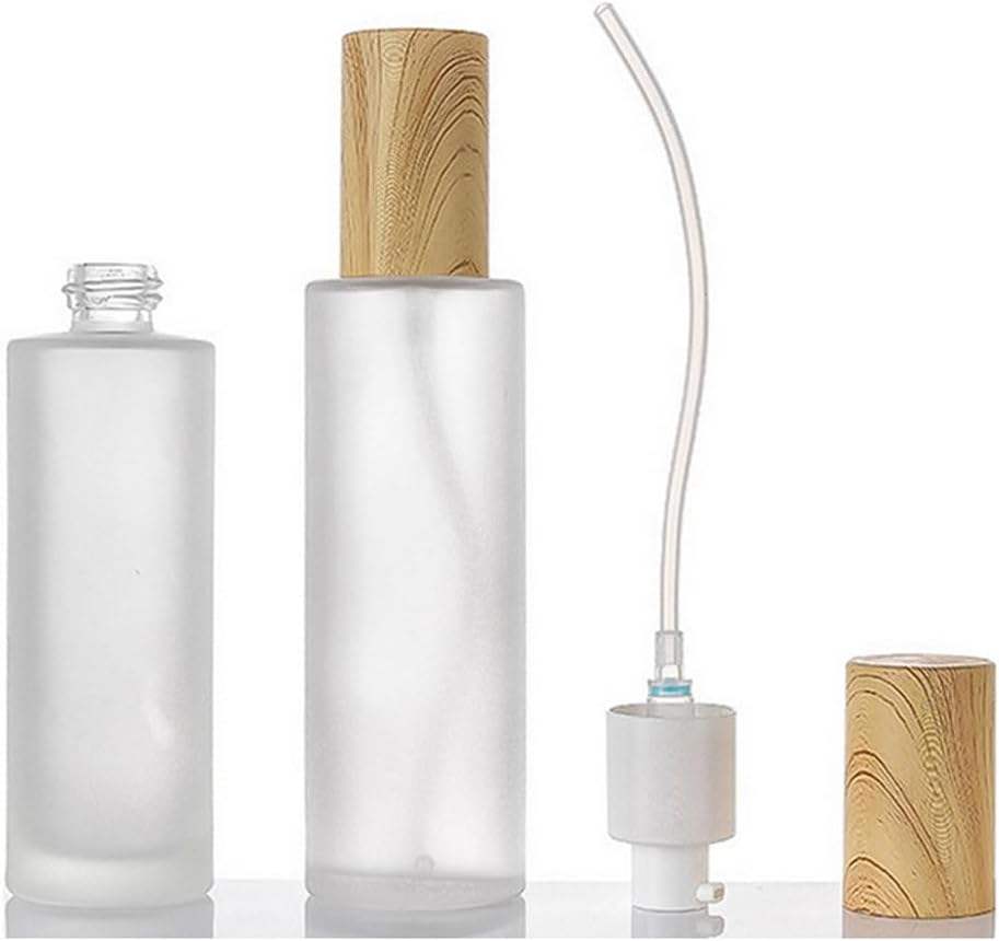 Jars Glass Wholesale 30ml 40ml 50ml 60ml 80ml 100ml 120ml 150ml Frosted clear Glass Spray Bottle Pump Bottle Bamboo Lid