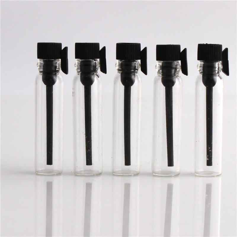 2ml Transparent Glass Vial Test Bottle Mini Perfume Sample Bottle with Plastic pp Cover for Storing and Displaying Small Perfume
