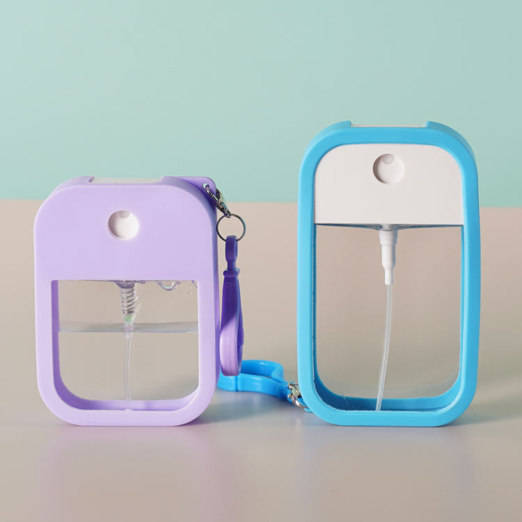 30ml 50ml Pocket Square Hand Sanitizer Keychain Spray Bottle Refillable Flat Credit Card Perfume Spray Plastic Bottle