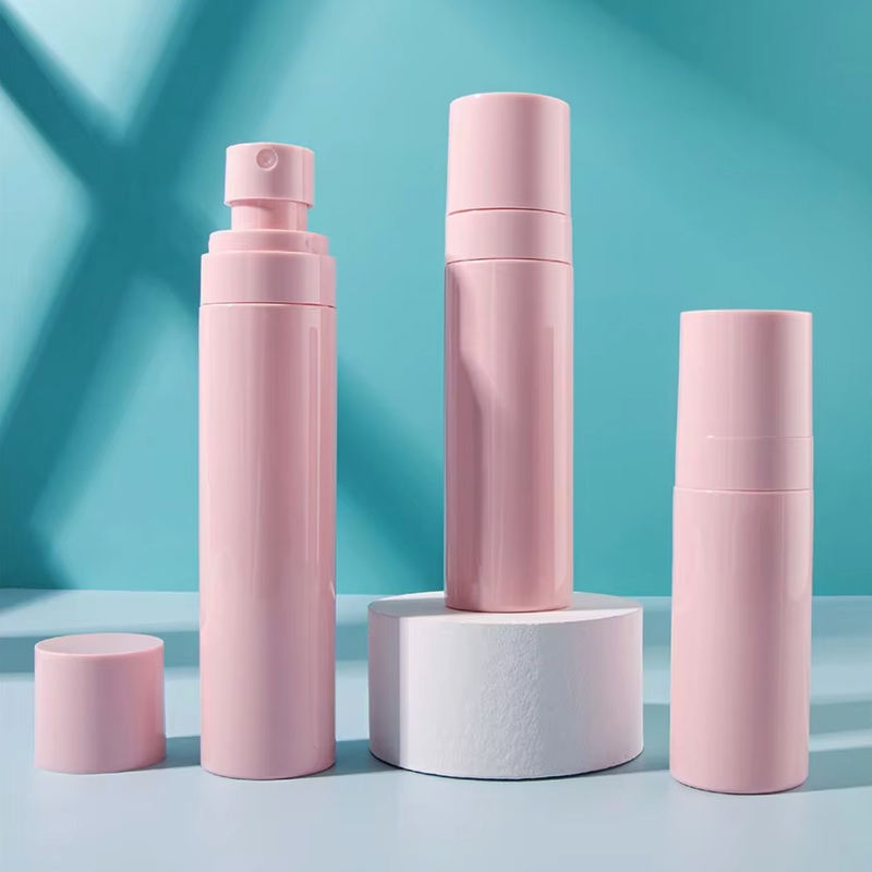 Custom Color Matte Cosmetic Pink Plastic Pump Bottle 60 80100 120ml Perfume Body Mist Spray Bottle for Skin Care Packaging