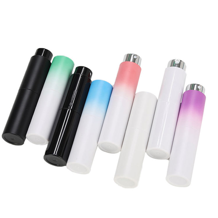 Wholesale Custom Gradient Color Bottle Mini Portable Atomizer Bottle Travel Refillable Plastic Perfume Pen Spray 8ml