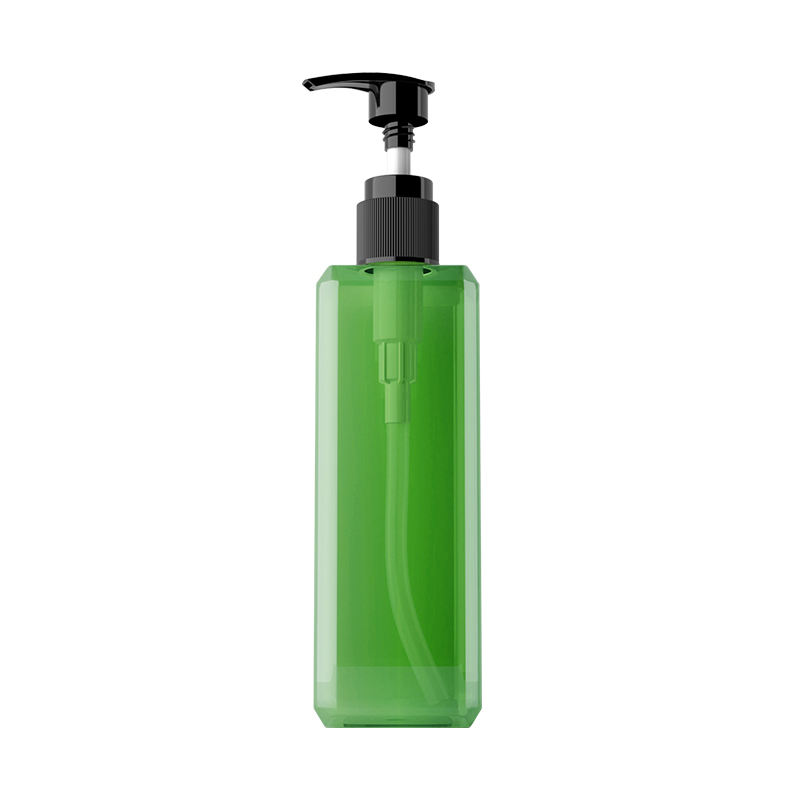 Factory Direct Green Cosmetic Packaging Plastic Bottle Shampoo Lotion Pump Bottle 200ml PET square Bottle