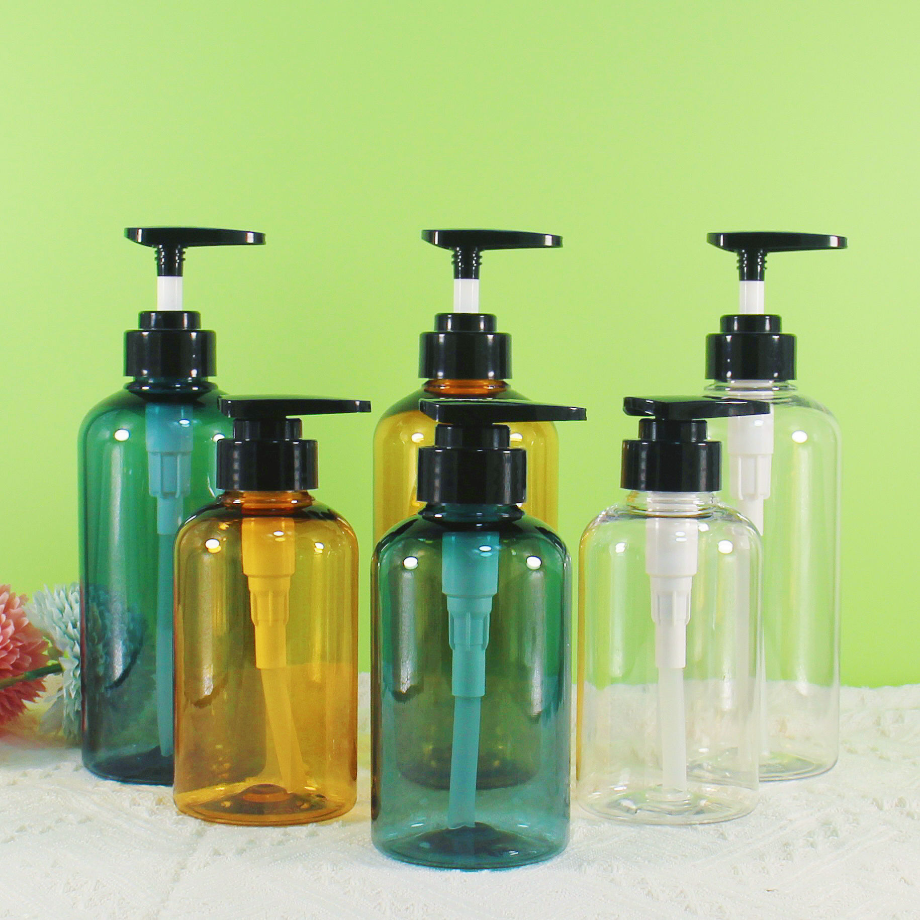 Factory Stock 300ml 400ml 500ml Press Shampoo Shower Gel Bottle, Washing Lotion Sub-bottling PET Bottle