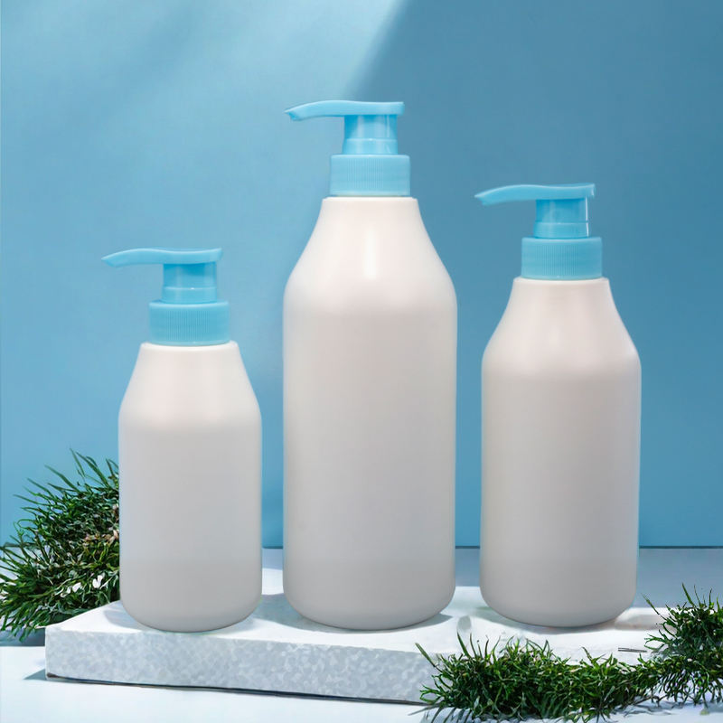 Factory Supply Two-in-One 300ml PE Plastic Bottles Custom Logo Printing Cosmetic Press Pump Sprayer for Personal Care Shampoo