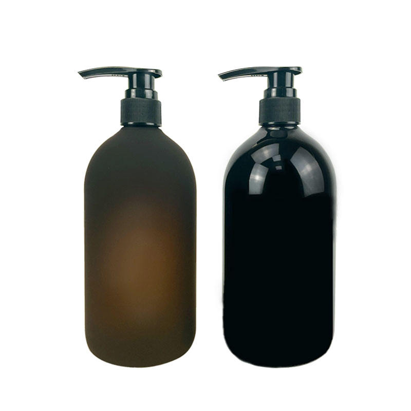 Frosted PET Plastic Empty Cosmetic Press Shampoo Bottle 500 ml Capacity Pump Lid Screw Cap Customizable Logo Printing