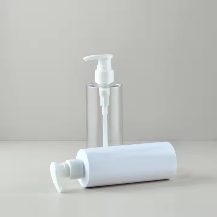 Hot Sale 250ml PET Press Dispenser Bottle Transparent / White Lotion Bottle Cosmetic Packaging Bottle