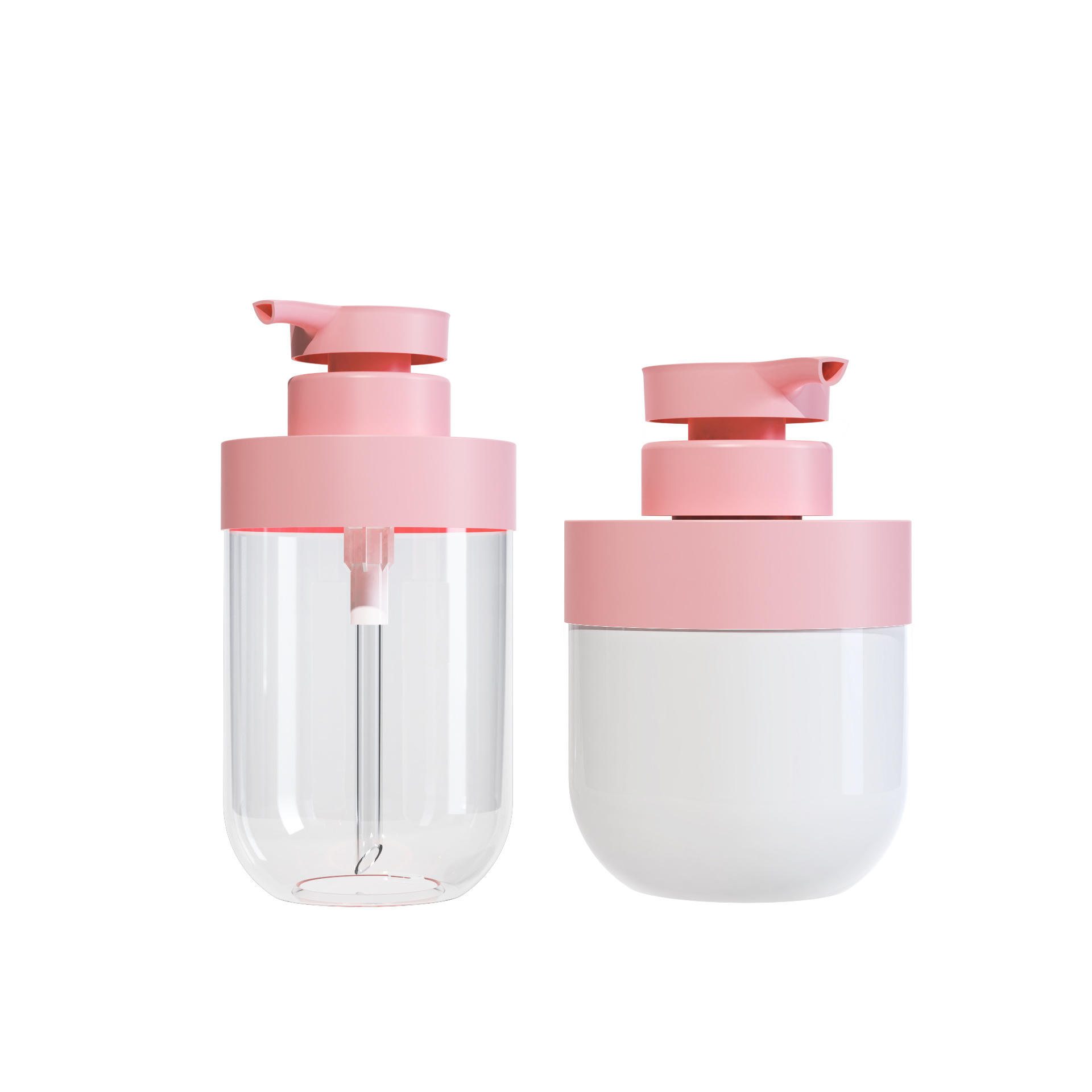 PET 300ml 500ml Pink Pump Spot Packaging Bottle for Shampoo Shower Gel Lotion Blush Wig Care-Empty Flask Pressing Flask