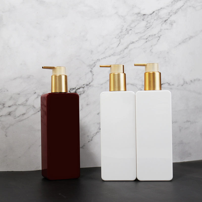 Stock Square PETG Cosmetic Bottle with Press Pump Head for Shampoo Makeup Remover Body Lotion Shower Gel Perfume Plastic Bottles