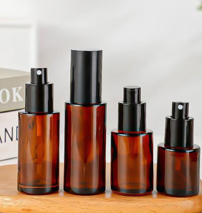 Refillable 50ml 60ml 100ml 120ml 150ml Amber Glass Spray Lotion Bottle Brown Body Mist Spray Bottle