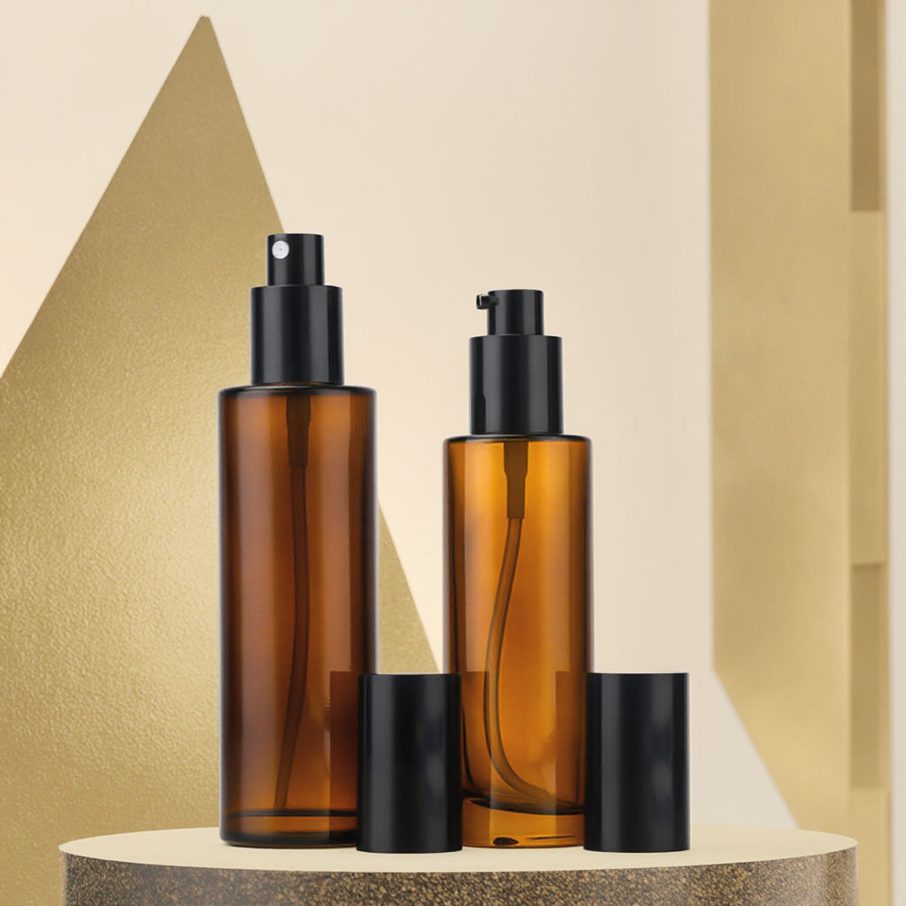 UV Protection Amber Glass Bottle Empty 20ml 30ml 40ml 50ml 60ml 80ml 100ml 120ml Perfume Oils Serum Used Lotion Spray Bottle