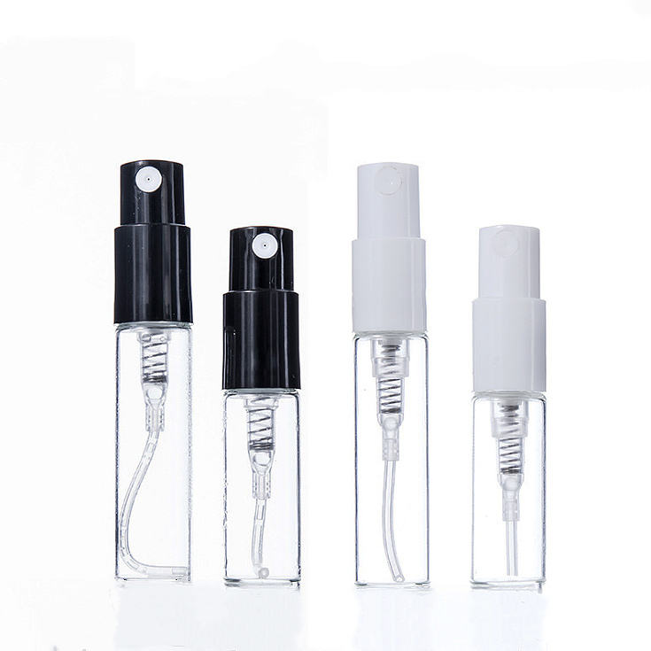 Wholesale Round Cylinder Empty Mini 1.5ml 2ml 3ml 5ml Small Atomizer Spray Sample Test Glass Perfume Bottles