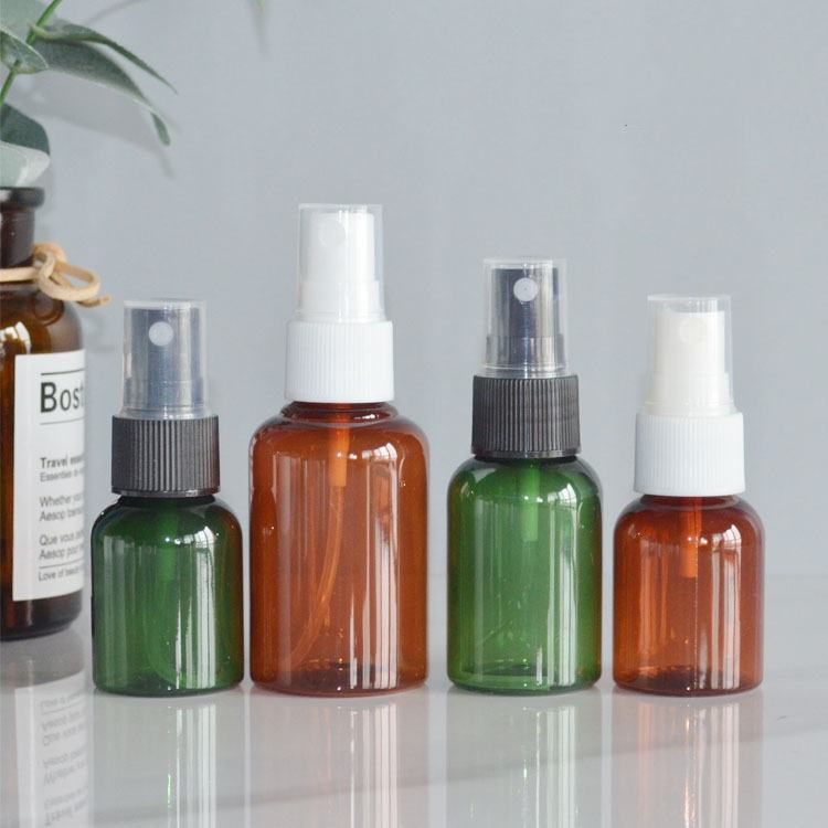  Recycled 25ml 35ml 50ml Amber Green Transparent Plastic Pet Mist Spray Bottle with Anti-dust Cap