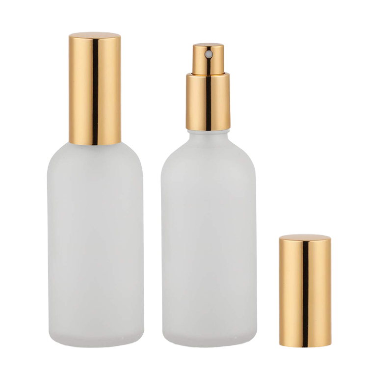 Wholesale 50ml Round Frosted Clear Glass Perfume Bottle with Atomizing Electroplate Spray Pump