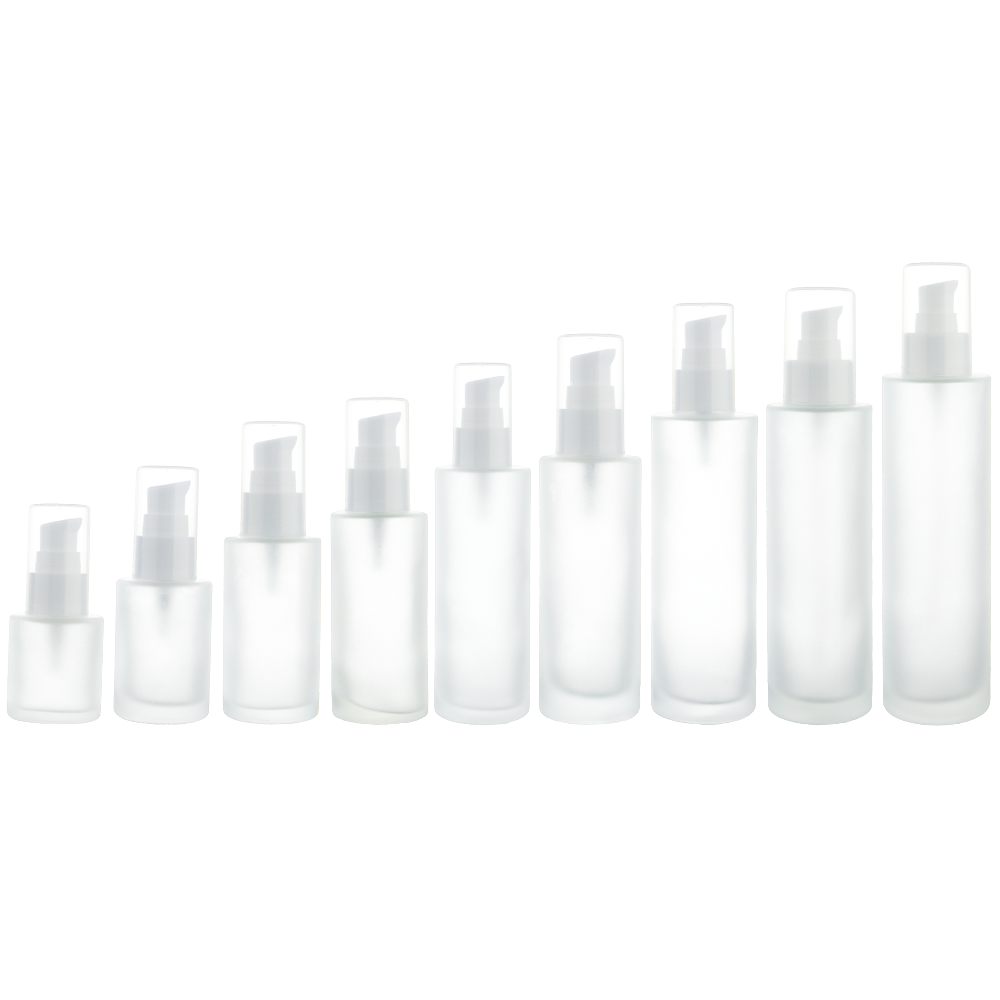 Refillable Empty 20ml 30ml 40ml 50ml 60ml 80ml 100ml 120ml Frosted Bottles Glass Cosmetic Toner Lotion Bottles With Pump